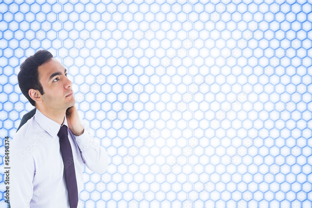 Poster composite image of unsmiling businessman standing