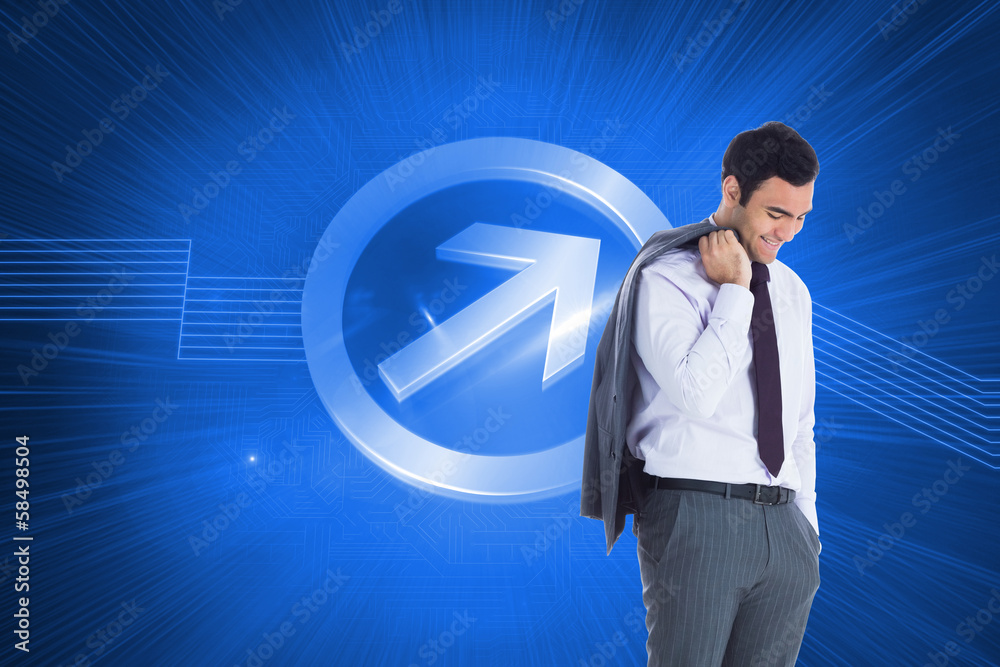 Poster composite image of smiling businessman standing