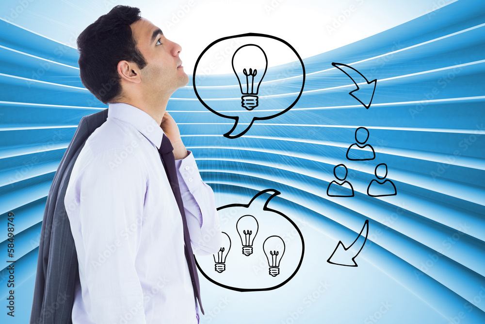 Poster composite image of unsmiling businessman standing