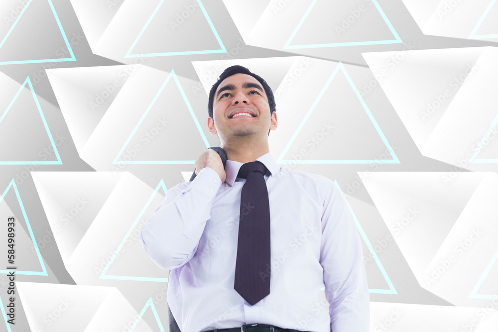 Poster composite image of smiling businessman standing