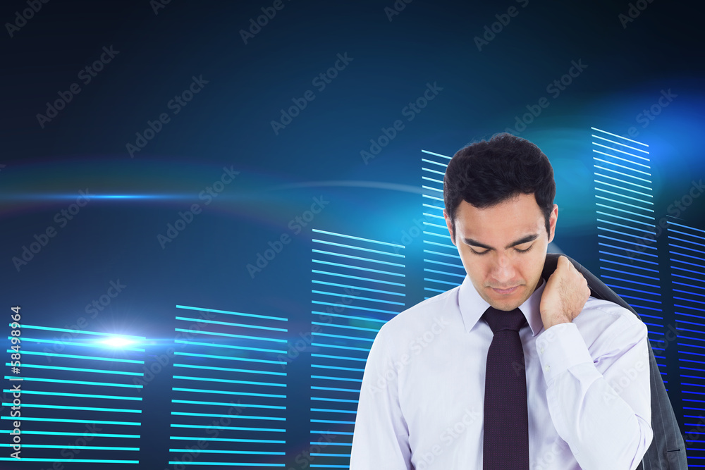 Poster composite image of unsmiling businessman standing