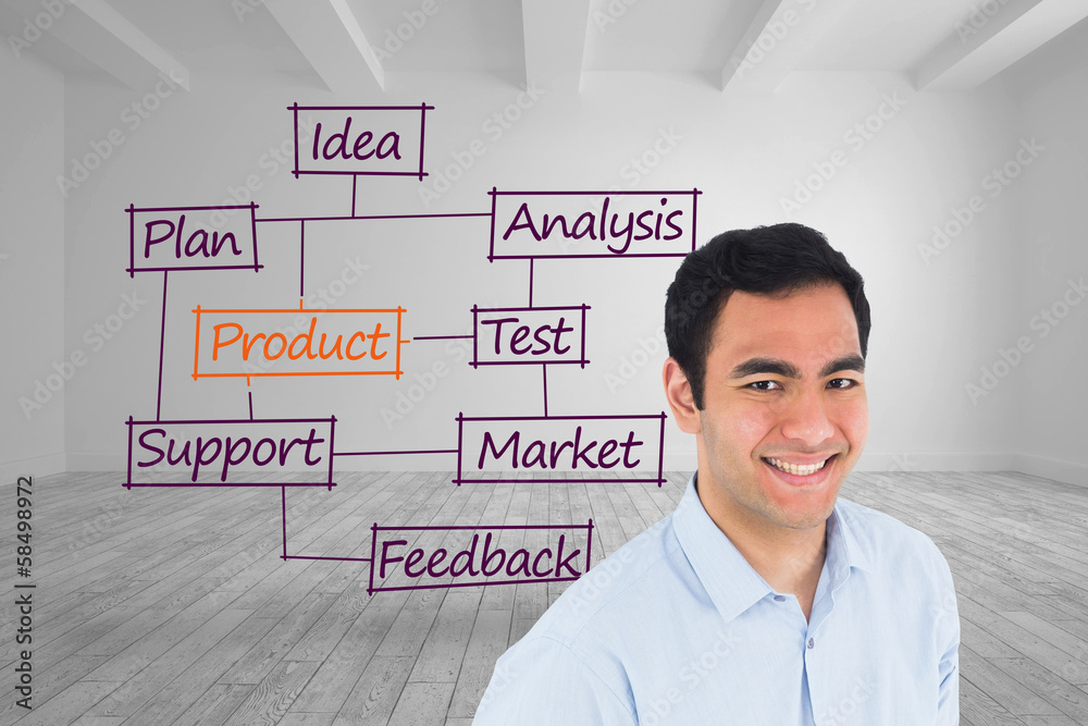 Poster composite image of smiling casual man standing