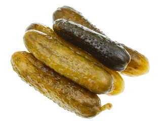 several salted cucumbers