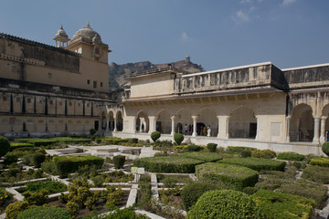 Gardens in Amber Fort near Jaipur