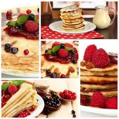 Homemade crepes collage