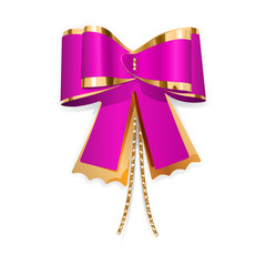 Pink and gold bow