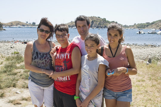 Holiday family, portrait on the beach