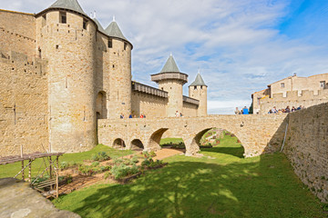 Fototapeta na wymiar Medieval city of Carcassonne in France