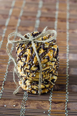 Cookies with chocolate and sesame seeds