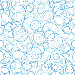vector abstracte blauwe cirkels naadloze patroon achtergrond met