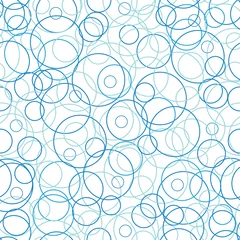 Wallpaper murals Circles vector abstract blue circles seamless pattern background with