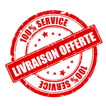 livraison offerte - tampon rouge