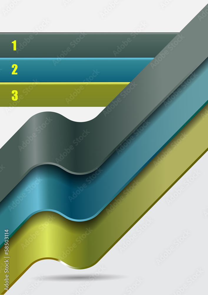 Aufkleber Modern vector abstract background with three steps stripes