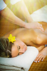 Plakat Beautiful woman having massage.