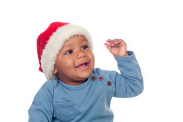 Adorable african baby with Christmas hat