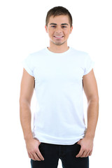 Handsome young man isolated on white