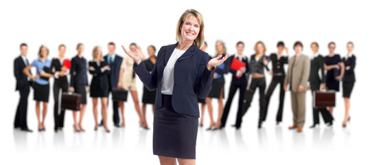 Obraz premium Business woman and people group.
