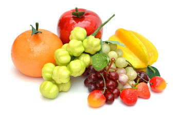 Fototapeta na wymiar Assorted artificial fruits