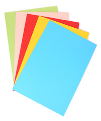 Colorful cardboard isolated on white