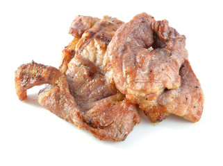 Roasted pork on white