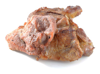 Roasted pork on white