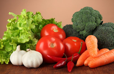 Composition of different vegetables