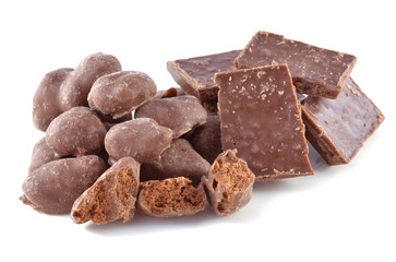 chocolate on a white background