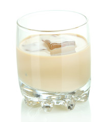 Baileys liqueur in glass isolated on white