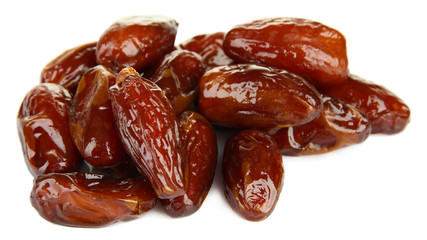 Dried dates isolated on white