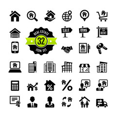 Set 32 web icons. Real Estate, property, realtor