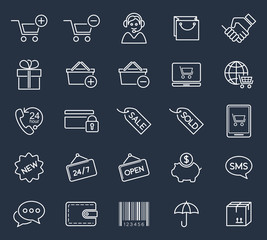 Shopping and e-commerce icons set