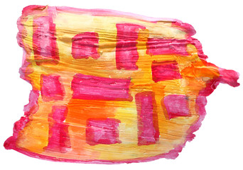table red, yellow, square chart stroke paint brush watercolor is