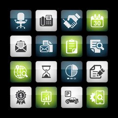 Office and media icon set, mate box series