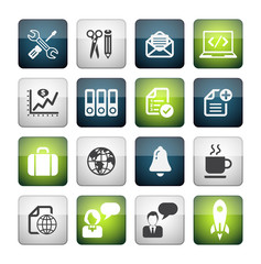 Business and media icon set, mate box series