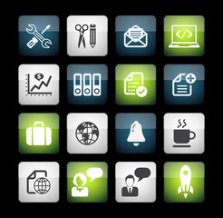 Business and media icon set, mate box series