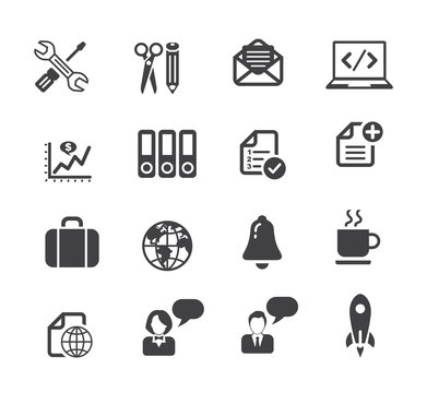 Business and media icon set, basic series