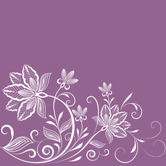 Abstract floral vintage purple background