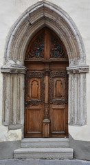Vintage wooden door in Tallinn