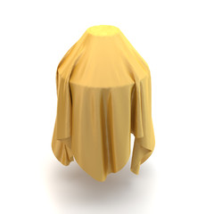 3d model of an invisible chandelier covered with fabric