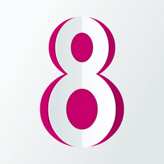 8 march Women's Day card. Cut the paper.