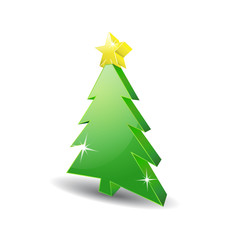 3d Glossy Christmas Tree Icon