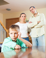  family of three  with teenager having conflict