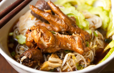 Chicken Noodle with Bitter gourd, Thai Food