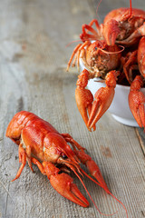 Red boiled crayfish