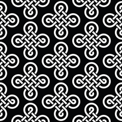 Celtic irish knots seamless pattern, vector background