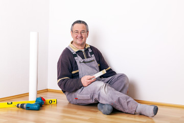 Man is finished with the home improvement and looks forward