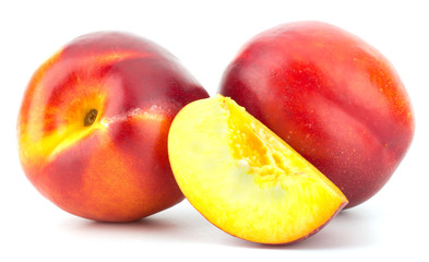 Nectarine fruit isolated on white background © EM Art