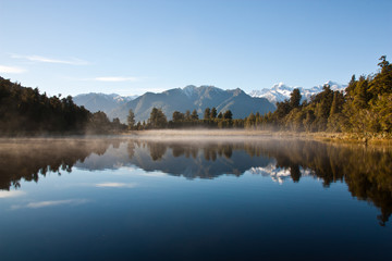 Mirror lake in New Zealand outback