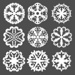 White Paper vector snowflakes