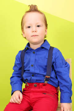 Mod boy in bright clothes
